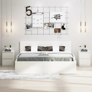 Moderne einfache Holzplatte Bett rahmen King/<span class=keywords><strong>Queen</strong></span> <span class=keywords><strong>Size</strong></span> mit Lagerung für Zuhause oder Hotel Wandbett Stil Schlafzimmer möbel Sets - Product Image 5