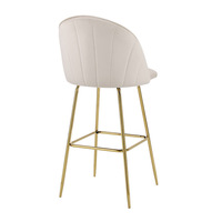 Chaise de bar rembourrée en velours, pieds métalliques confortables, style européen, à la mode