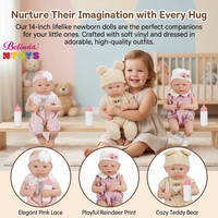 Poupées Reborn Belinda 14 pouces, jouets réalistes en vinyle, poupées bébés nouveau-nés, ensemble de jouets pour bébés nouveau-nés, cadeaux