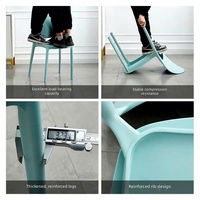Chaise de salle à manger sans accoudoirs en plastique de style nordique, design minimaliste moderne pour la maison, pour les repas décontractés, le mahjong, la restauration rapide