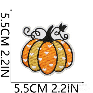 Venta al por mayor de parches de chaqueta bordados de calabaza accesorios de calabaza Halloween Spooky parche bordado personalizado para ropa sombrero bolsas - Product Image 5
