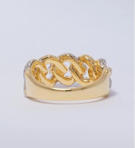 Anillo de Diseño de Cadena de Plata con Diamante Moissanita para Fiestas de Moda, Aspecto Elegante y Moderno - Product Image 3