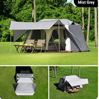 Tente de camping instantanée à deux pièces, abri familial, protection contre le soleil et la pluie, cabane extérieure 4 saisons