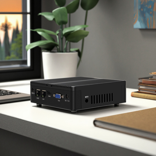Wholesale Mini Computer Host J4105 Processor with 4+64GB SSD WIFI Optional Quad Core 2.0-2.7GHz RS232 USB H-DMI VGA Port Mini PC