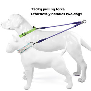 Correa <span class=keywords><strong>de</strong></span> Nailon Resistente con Logotipo Impreso, Transpirable, Cómoda, Moderna, Deportiva, <span class=keywords><strong>para</strong></span> 2 <span class=keywords><strong>Perros</strong></span>, Giratoria 360°, Sin Enredos, <span class=keywords><strong>para</strong></span> Paseos al Aire Libre - Product Image 6