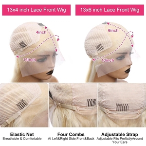Loose Deep Wave <strong>Wigs</strong> Human Hair Transparent Lace Frontal Closure <strong>Wigs</strong> Ombre Light <strong>Blue</strong>/<strong>Blue</strong> Color Brazilian Hair 10"-30" - Product Image 6
