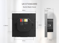 Interrupteur mural intelligent tactile KNX D29A standard britannique, étanche, gris noir, aluminium de luxe, pour système de maison intelligente