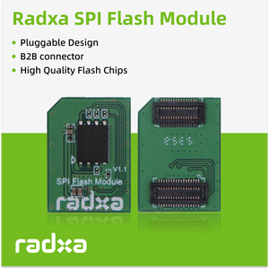 โมดูล SPI Flash บอร์ดขยายพื้นที่จัดเก็บแบบเสียบได้ ใช้งานร่วมกับ Radxa ROCK 5A 5C ชิปหน่วยความจำแฟลชคุณภาพสูง Radxa - Product Image 1