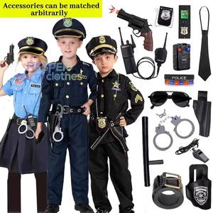 Disfraz de Policía HP y Ropa de Cosplay para Niño, Maquillaje, Accesorios de Ropa para Halloween, Traje para Niños - Product Image 1