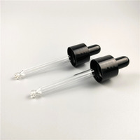 ODM 18 410 compte-gouttes de couverture d'huile essentielle avec bouchon en plastique d'ampoule noire de pipette en verre