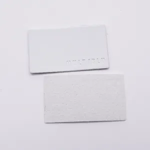China Factory Custom PU leather patch Label for Garment Embossed fake leather label