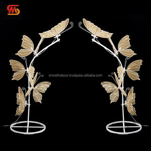 Telón de Fondo de Hierro Liso para Bodas con Luces de Mariposa LED y Diseño de Espejo, Tamaño y Color Personalizables para Decoración de Fiestas - Product Image 6