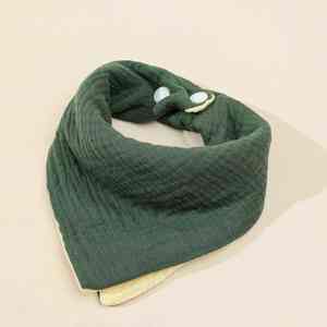 Baberos de Algodón 100% Personalizados con Estampado, Manoplas de Gasa a Juego, Cierre de Broche Lavable, para Niños y Niñas - Product Image 4