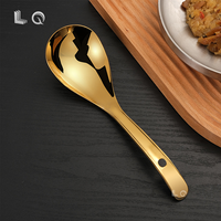 Ensemble de service de buffet de luxe 5 étoiles LQ en acier inoxydable avec louche à soupe sur pied, pince à aliments, bol en céramique et support pour cuillères de table