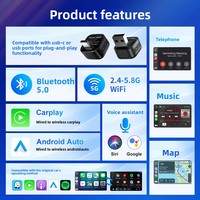 Boîte intelligente sans fil CarPlay & Android Auto 2-en-1, module d'interconnexion pour les voitures OLIVER modèle B12 avec connexion USB Type-C