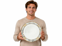 Assiette personnalisée en porcelaine fine blanche, style américain minimaliste, faite à la main, qualité alimentaire, sur glaçure, HIHUI Beijing, 12 pouces, pour la maison