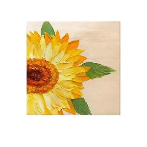 Peinture à l'huile de tournesol peinte à la main, 40x50 cm, style impressionnisme, art mural pour salon, décoration intérieure - Product Image 5