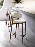 Chaise de bar et tabouret de cuisine de style nordique moderne en bois massif durable avec dossier, idéal pour restaurant commercial et maison
