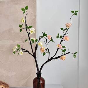 Ramas de Flores de Ciruelo Artificiales, Flores de Seda Blancas y Rosas, Alta Simulación, Reutilizables, Decoración del Hogar, Accesorios para Bodas - Product Image 4