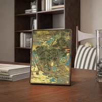 Ornement de table en laiton et bois massif Taocun Caotang, reproduction d'oeuvre d'art célèbre, nouveau style chinois, respectueux de l'environnement, pour la décoration