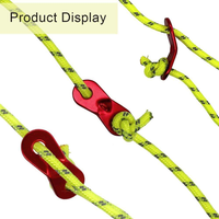 Corde de tente tressée haute résistance, légère et coupe-vent, avec ajusteur de corde pour le camping, la randonnée et la fixation de tentes en extérieur
