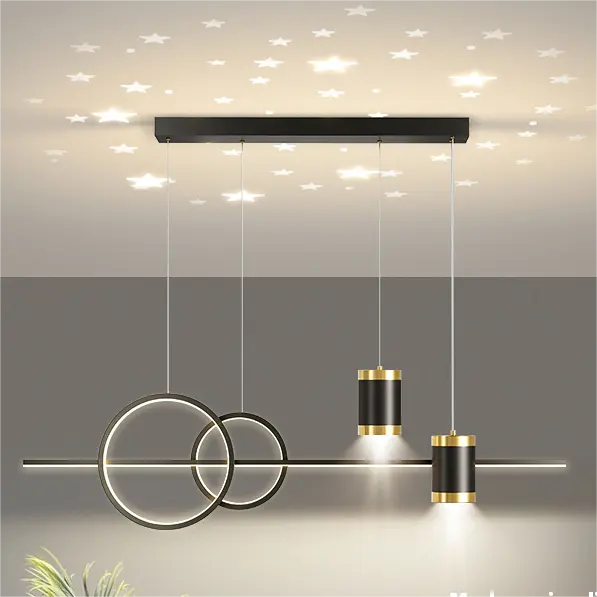 Designer Star Dining Room Bar Pendant Light Fashionable Long Strip Study Bedroom LED Pendant Lamp