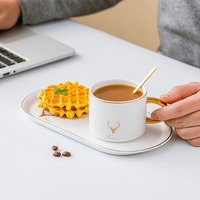 Tasse et soucoupe de luxe en céramique, nouvel arrivage de fruits, Style européen mat, pour le petit déjeuner, au lait, au café, nouveauté
