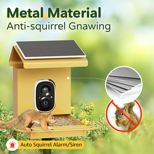 JH-Mech Mangeoire à oiseaux 10X7X10 pouces avec caméra à énergie solaire pour parents et grands-parents Mangeoire à oiseaux intelligente en métal - Product Image 3