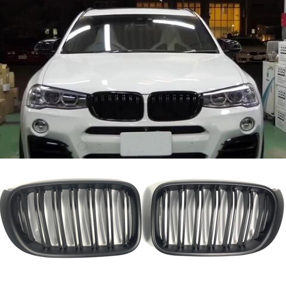 TOOWGM Griglia Rene Sostituzione Per BMW X5 E53 1998-2003 – Doppia Lamella Sport – Nero Lucido – 2 Pezzi
