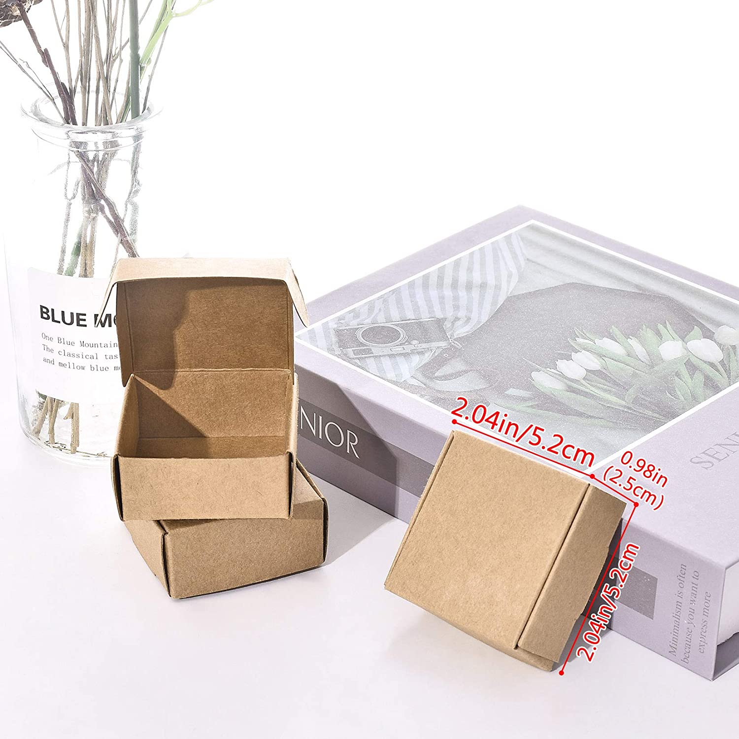 OLYCRAFT 100 mini scatole di cartone da 5,5 x 5,5 x 2,5 cm