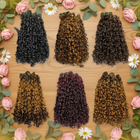 Lot de Cheveux Elf en Gros, 100g par Paquet, Tissage Double Trame Façonné à la Machine, Cheveux Remy Bouclés et Volumineux, 100% Cheveux Humains pour Extensions Capillaires