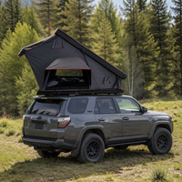 Tente de toit triangulaire surélevée à coque rigide pour SUV, avec annexe en tissu imperméable pour les voyages en famille