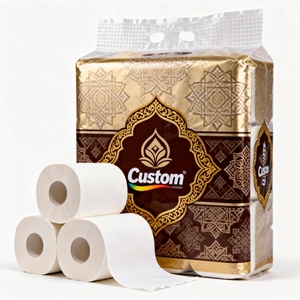 <span class=keywords><strong>Papier</strong></span> <span class=keywords><strong>toilette</strong></span> 4 plis haute résistance à l'eau, doux pour la peau des bébés, sans additif toxique, <span class=keywords><strong>en</strong></span> pâte <span class=keywords><strong>de</strong></span> bois vierge, pour villa, complexe hôtelier, mosquée, usage domestique - Product Image 1