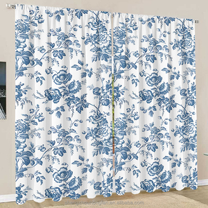 Rideaux <span class=keywords><strong>de</strong></span> cuisine floraux <span class=keywords><strong>pour</strong></span> fenêtres Farmhouse Cafe Rideaux Country Botanic Small Window Rod Pocket Rustic for Laundry Bathroom - Product Image 1