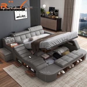 <span class=keywords><strong>Lit</strong></span> Double De Haute Qualité Pour Chambre Parentale, Design Moderne, <span class=keywords><strong>Lit</strong></span> Intelligent Avec Fonction Massage, <span class=keywords><strong>Lit</strong></span> King Size Moelleux Et Luxueux En Bois - Product Image 2