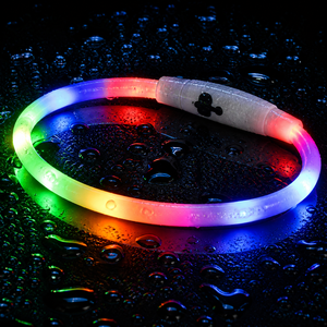 ปลอกคอสุนัข <span class=keywords><strong>LED</strong></span> กันน้ำ สีรุ้ง เรืองแสง ชาร์จไฟได้ วัสดุ TPU ตัดได้ ชาร์จผ่าน USB-C เพิ่มความปลอดภัยยามค่ำคืน สำหรับสุนัขขนาดเล็กและขนาดใหญ่ - Product Image 5