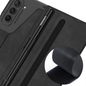Étui pliable en cuir GKK pour <span class=keywords><strong>Samsung</strong></span> <span class=keywords><strong>Galaxy</strong></span> <span class=keywords><strong>Z</strong></span> <span class=keywords><strong>Fold</strong></span> 7 6 5 4 <span class=keywords><strong>3</strong></span> avec fente pour stylet, protection intégrale - Product Image 2