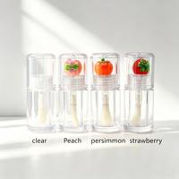 Tubes de brillant à lèvres vides de 4 ml avec couvercle motif fruits, tubes de baume à lèvres, flacons de brillant à lèvres transparents, tubes mignons motif fruits