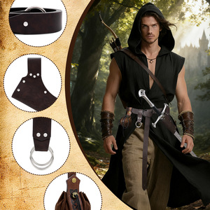 Ceinture <span class=keywords><strong>de</strong></span> <span class=keywords><strong>Chevalier</strong></span> Médiéval Transfrontalière, Style Viking Nordique Rétro, avec Clip <span class=keywords><strong>de</strong></span> Jupe et Sac Banane à Design <span class=keywords><strong>de</strong></span> Fourreau, Accessoire <span class=keywords><strong>de</strong></span> Cosplay d'Halloween - Product Image 4