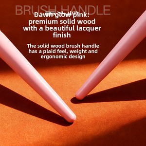 28-Piece Pink Gradient Makeup Brush Set Wooden Handle Nylon Bristles Foundation Concealer Kit - Product Image 4
