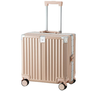 Maletas con ruedas giratorias de 360 grados para mujeres y estudiantes, duraderas, con cerradura, equipaje de mano, unisex, con diseño de rayas. - Product Image 2