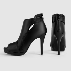 รองเท้าแตะส้นหนาสำหรับผู้หญิง, พื้นหนากันน้ำมีแพลตฟอร์มเปิดนิ้วเท้ารองเท้าส้นสูงมีรูขนาดพิเศษ - Product Image 4