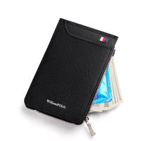 WilliamPolo dompet kulit pendek Pria, tempat kartu banyak Anti Maling untuk remaja