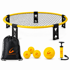 Slammo <span class=keywords><strong>Roundnet</strong></span> Tragbares Outdoor-Spielset mit 3 Bällen, Trainingsballpumpe und Tragetasche für Strand, Rasen und Garten - Product Image 1