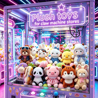 Lot de jouets en peluche miniatures en gros, animaux en peluche mignons et doux assortis pour machines à pinces et jeux d'arcade