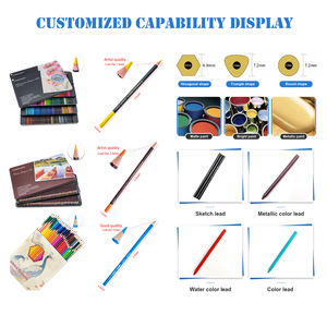 Crayons de couleur personnalisés jusqu'à 360 couleurs, à base de <span class=keywords><strong>cire</strong></span> et à cœur souple aquarelle, ensemble de crayons à dessin pour artistes professionnels - Product Image 5