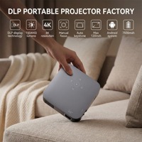 Nouveau projecteur LED 4K mini DLP portable de l'usine avec Android 9.0, WiFi 2.4G/5G, courte focale, batterie intégrée, 3D, 300 lumens pour home cinéma