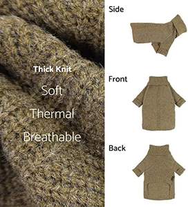 Fitwarm Thermischer Gestrickter Hundepullover für Mittelgroße Hunde, Katzen-Sweatanzug, Wintermantel, Haustierkleidung, Rollkragen-Welpenjacke, Salbeigrün, Baumwolle für Hündchen - Product Image 5