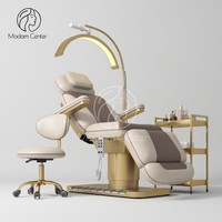 Cama Eléctrica Giratoria 360° Patentada por Madamcenter con 4 Motores para Clínica de Belleza, Silla Estética, Cama de Tratamiento Facial para Esteticistas