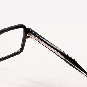 Rectangle Full Rim <b>Eyeglasses</b> Solid Black Anti-Uv Unisex Adults Vision Correction <b>Frames</b> - Product Image 4